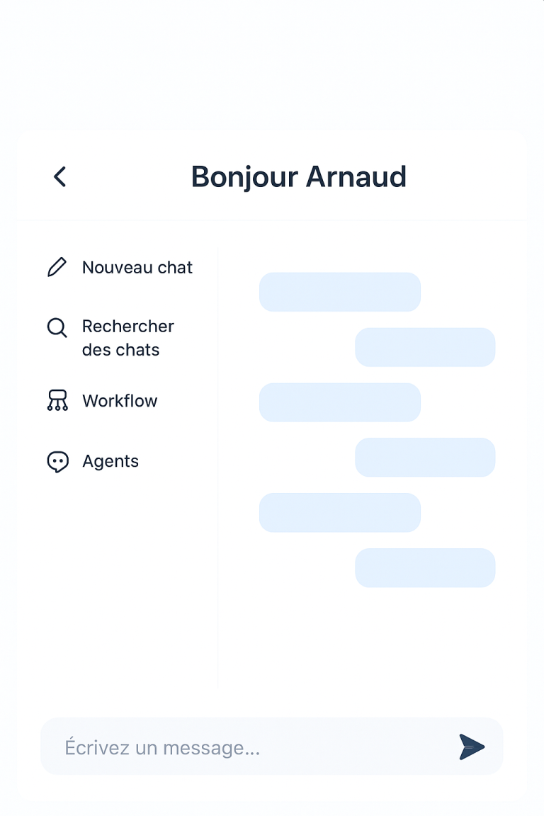 interface de messagerie épurée